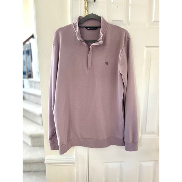 Travis Mathew Light Purple Quarter Zip Long Sleeve Pull Over - Picture 1 of 5